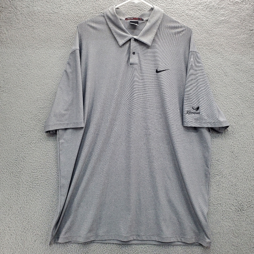 Nike Tiger Woods Collection Golf Polo Shirt Snap Neck Size XXL Kaanapali Gray